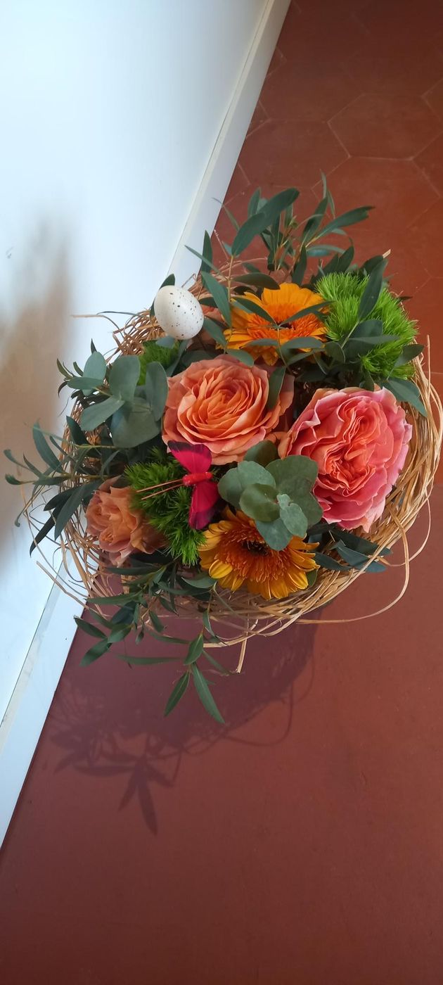 Bouquet de roses corail