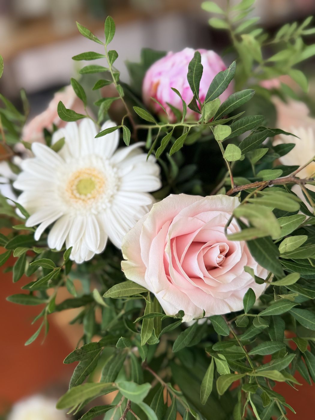 Bouquet tendre rose et blanc