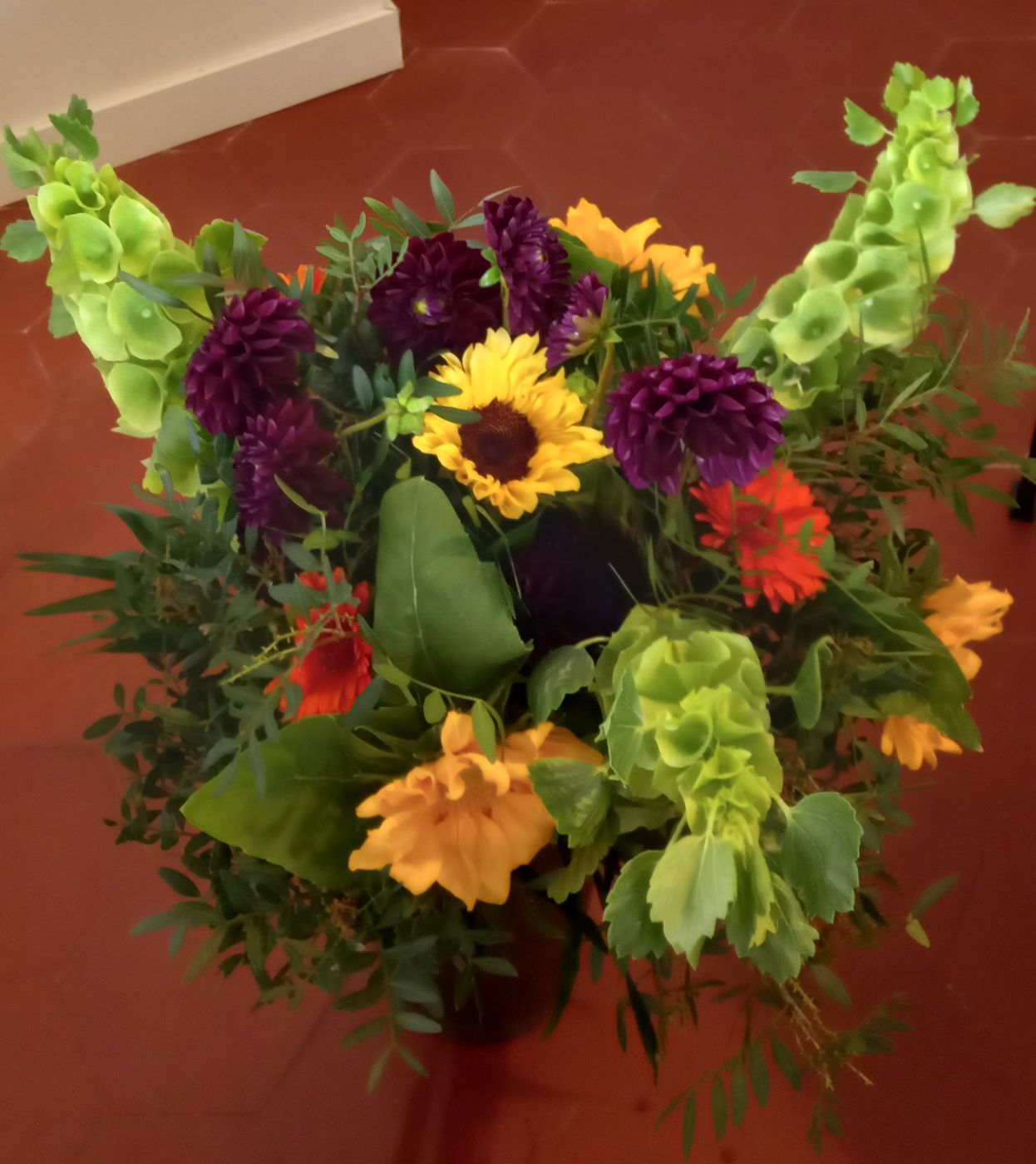 Bouquet coloré aux tournesols