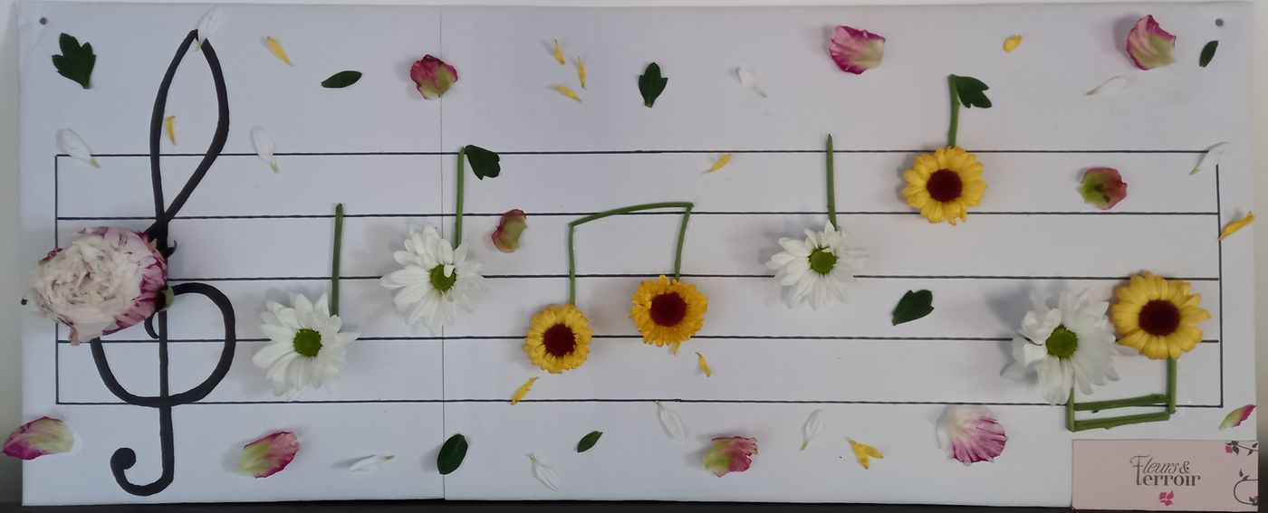 Portée musicale fleurie